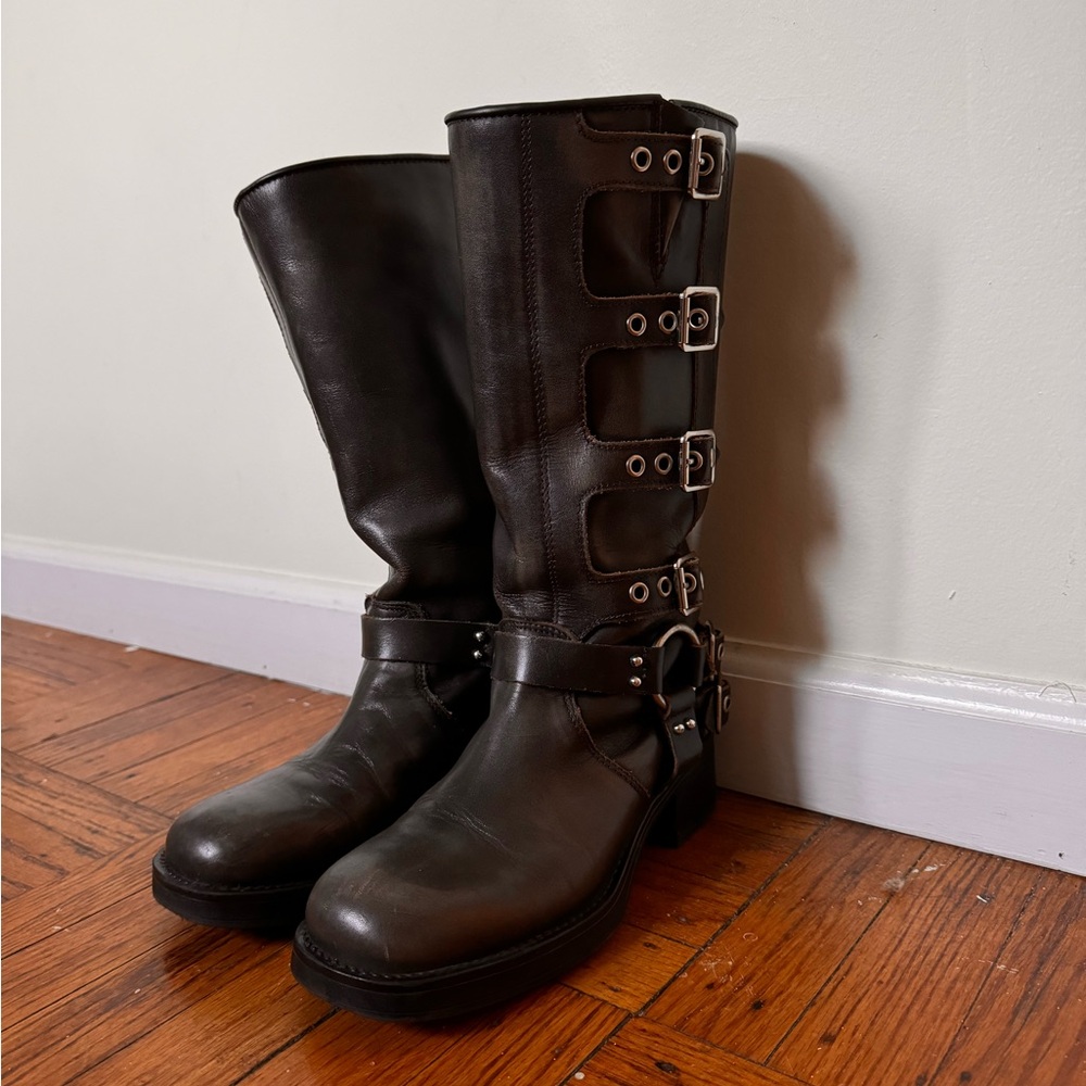 Rocky Brown Distressed Steve Madden Moto Boot. Really great condition.